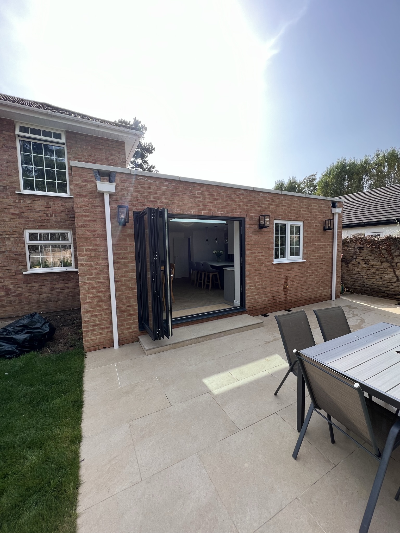 A view of bifold door going into the garden