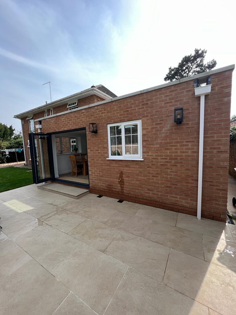 A frontal view of the rear extension kitchen area