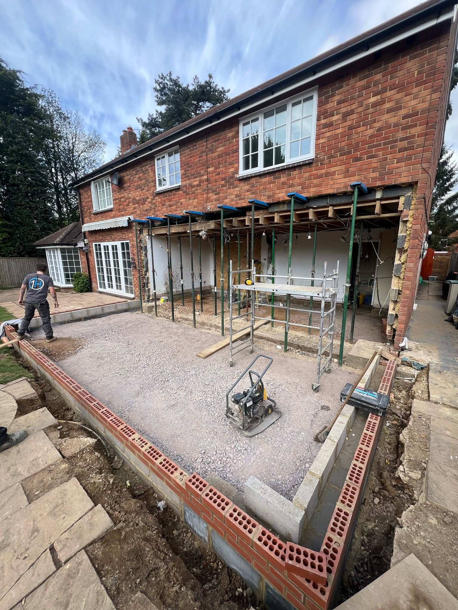 A early progress picture of the rear extension