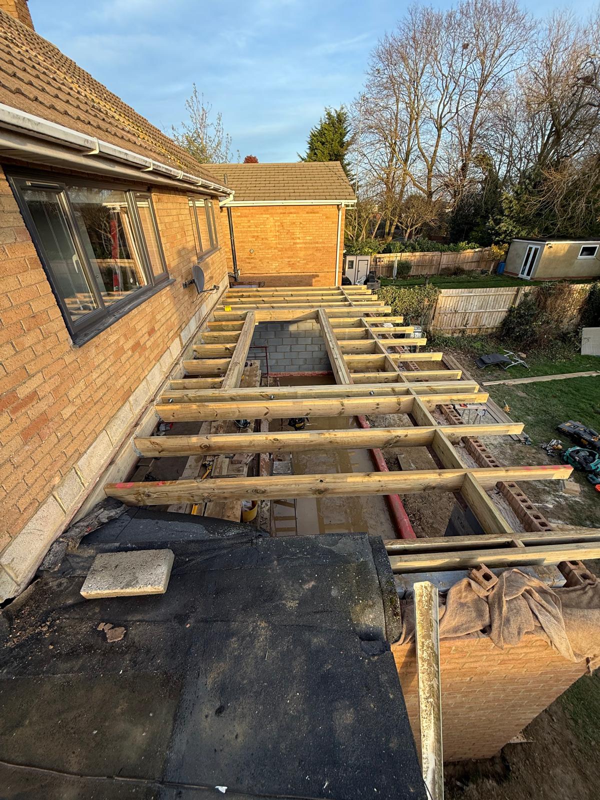 A progress picture of the rear extension