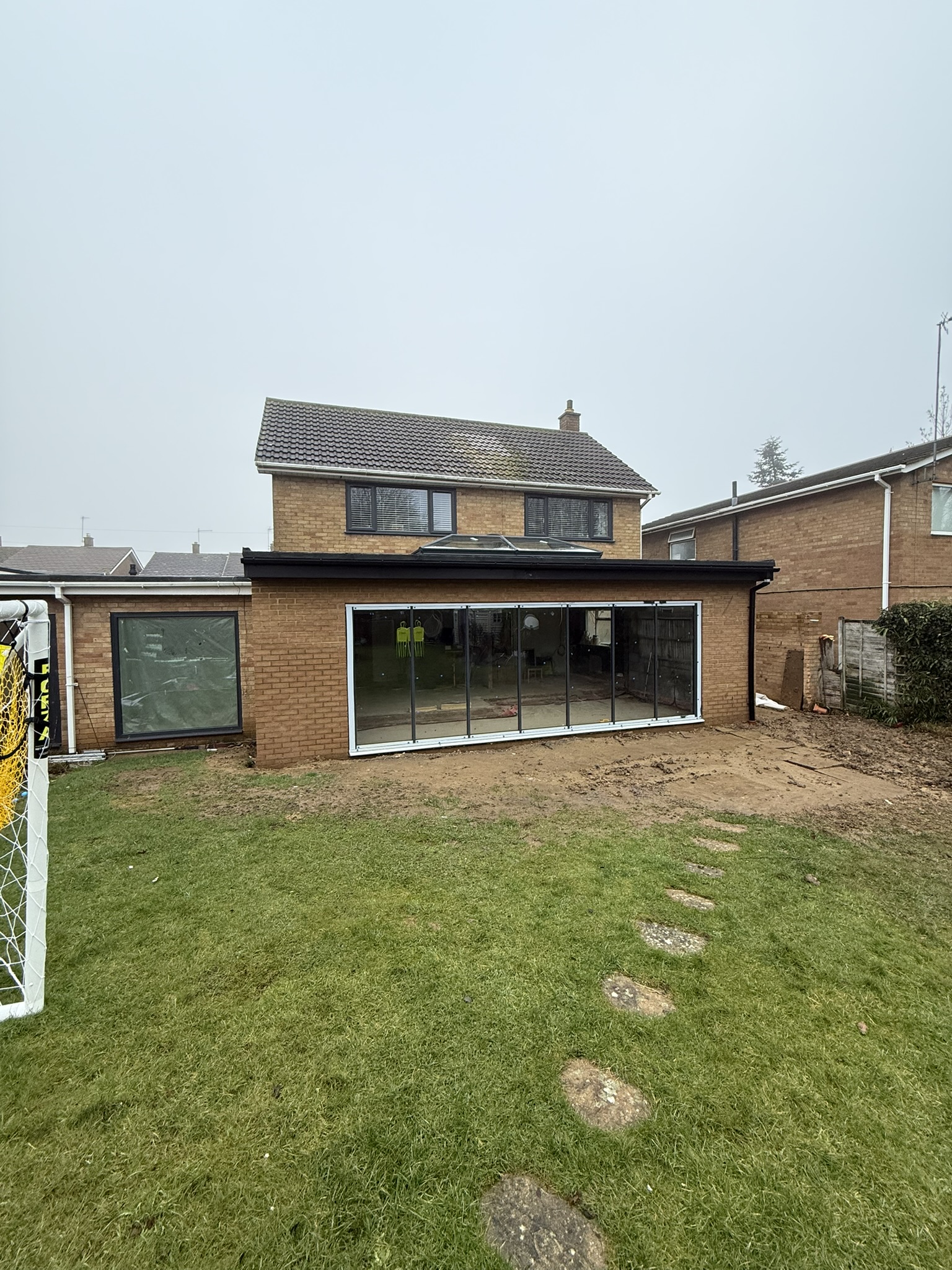 A wide angle of the finished rear extension